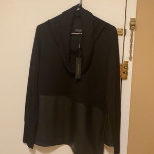 Donna Karen New York sweater with faux leather